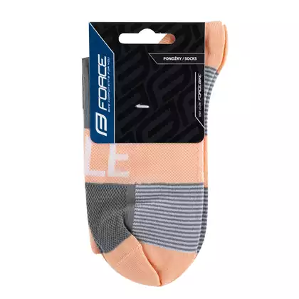 FORCE HALE cyklistické/športové ponožky, oranžovo-bielo-šedá