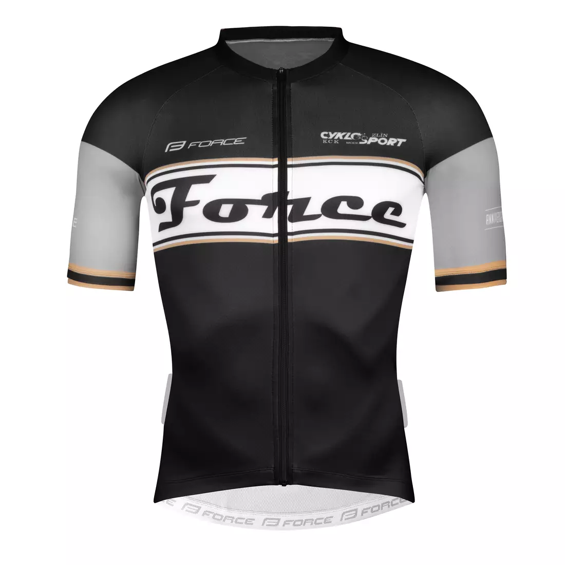 FORCE cyklistický dres RETRO, čierno -zlatý 9001193