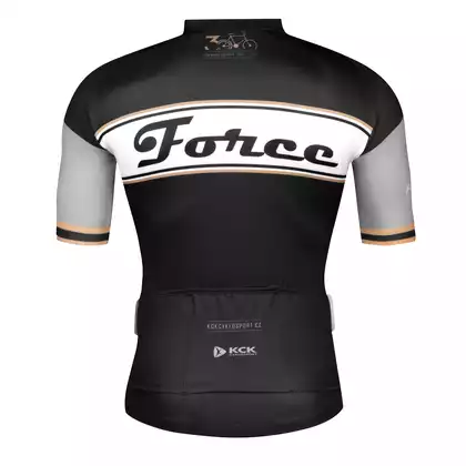 FORCE cyklistický dres RETRO, čierno -zlatý 9001193