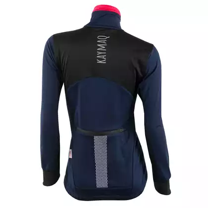 KAYMAQ JWSW-100 dámska zimná softshellová cyklistická bunda modro-černá