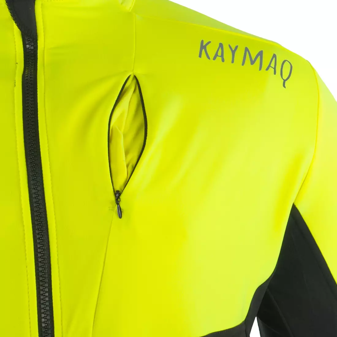 KAYMAQ KYQLS-001 pánska cyklistická mikina námornícka fluo žlto-čierna