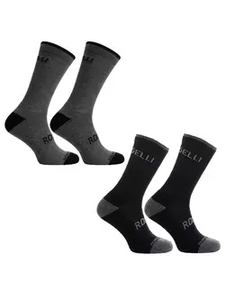 ROGELLI zimné cyklistické ponožky WOOL 2-pack grey ROG351053.36.39