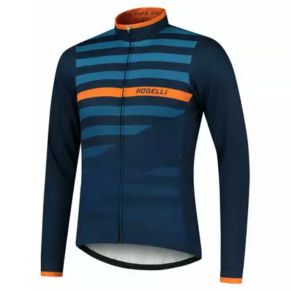 Rogelli cyklistický dres s dlhým rukávom STRIPE, Modrá, ROG351013