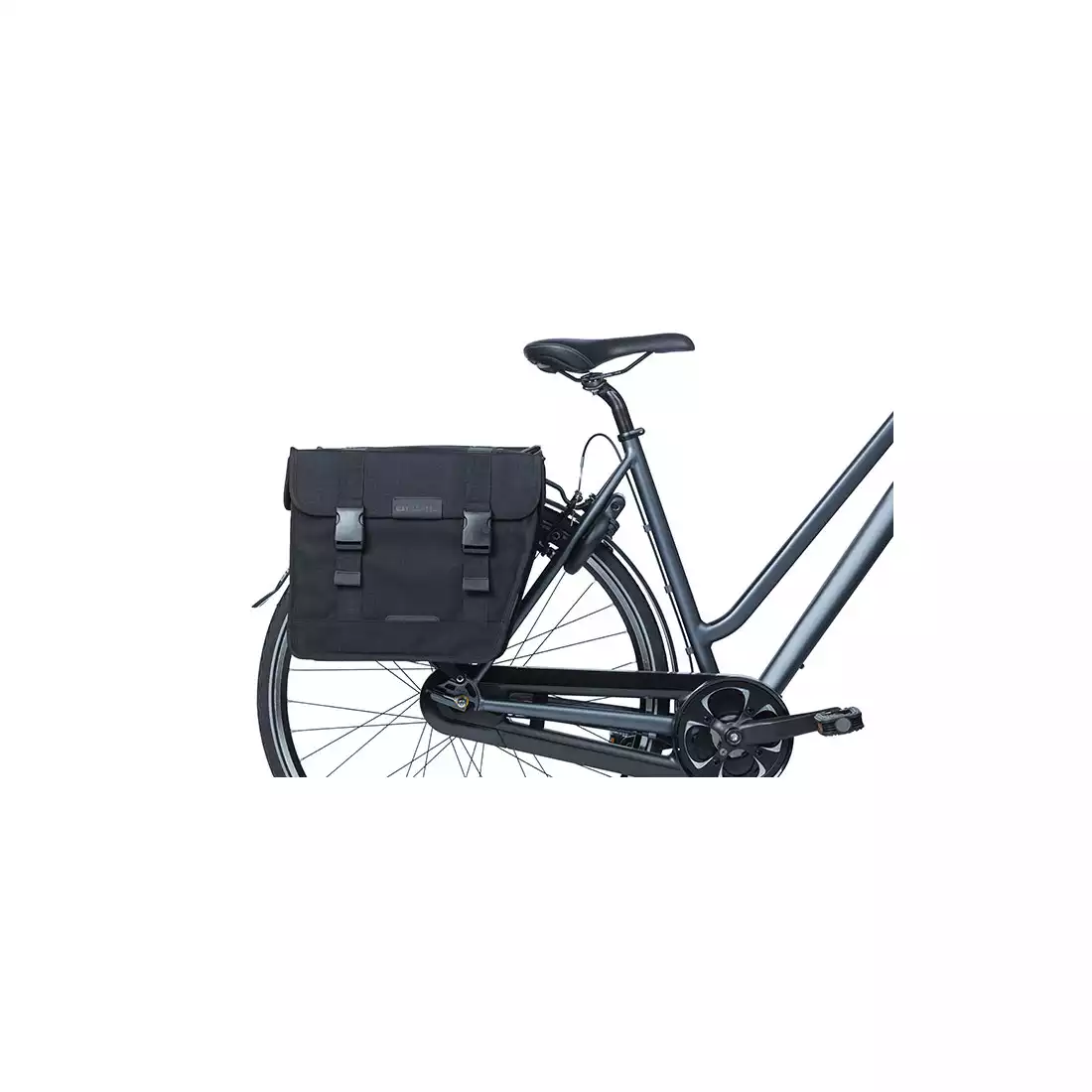 BASIL KAVAN ECO CLASSIC ROUNDED DOUBLE BAG 46L, taška na bicykel, black 