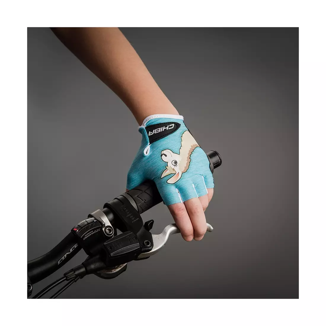 CHIBA COOL KIDS detské cyklistické rukavice modrá / lama