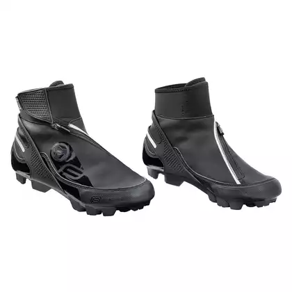 FORCE Cyklistické topánky, zimné MTB GLACIER, čierna 9404536