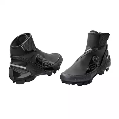 FORCE Cyklistické topánky, zimné MTB GLACIER, čierna 9404536