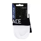 FORCE Cyklistické / športové ponožky TRACE, čierna a biela, 900888