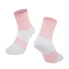 FORCE Cyklistické / športové ponožky TRACE, ružová a biela, 900894