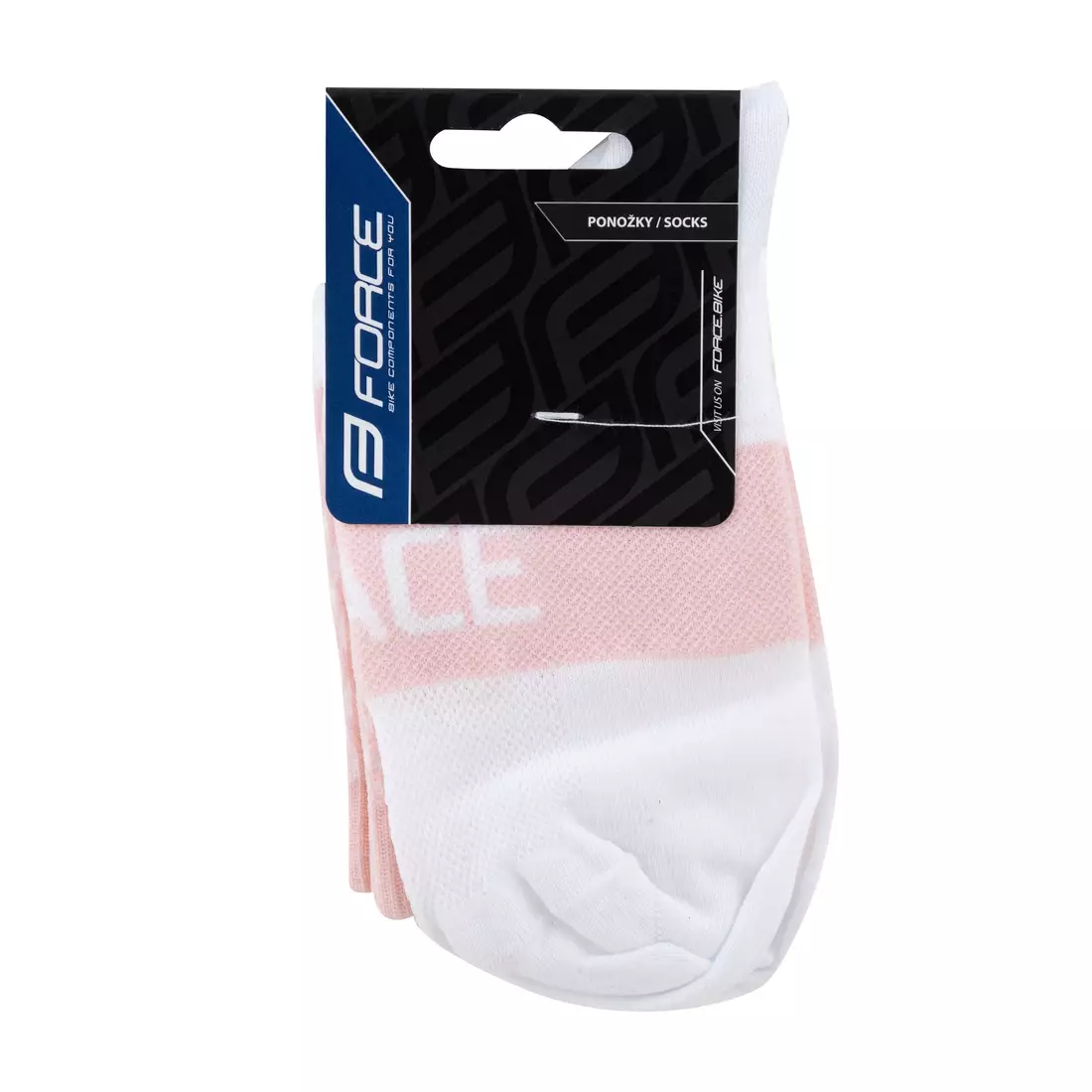 FORCE Cyklistické / športové ponožky TRACE, ružová a biela, 900894