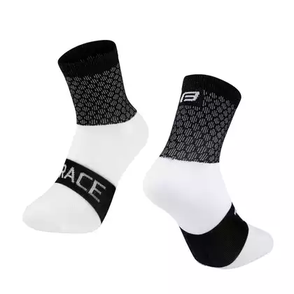 FORCE Cyklistické / športové ponožky TRACE, čierna a biela, 900888