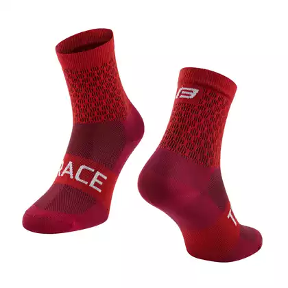 FORCE Cyklistické / športové ponožky TRACE, Červená, 900898