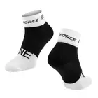 FORCE cyklistické ponožky ONE, biele a čierne 900860