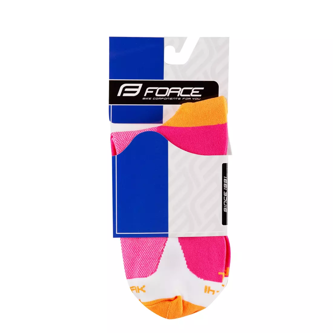 FORCE cyklistické ponožky STREAK, ružové a oranžové 9009131