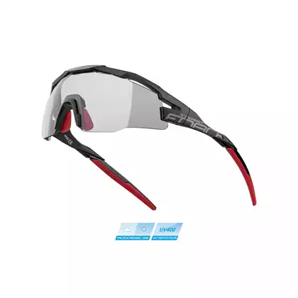 FORCE cyklistické / športové okuliare EVEREST fotochromatické, čierny mat, 9109203