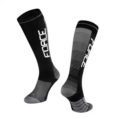 FORCE kompresné ponožky COMPRESS, čierna a sivá 9011905