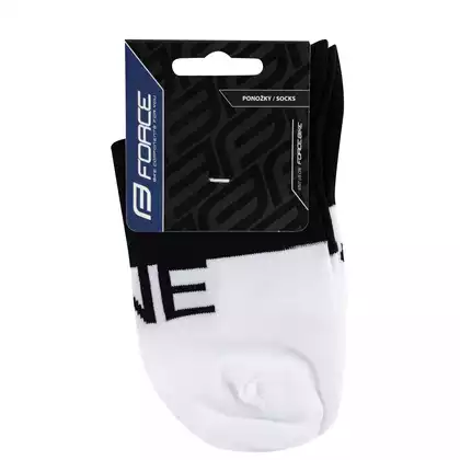 FORCE cyklistické ponožky ONE, biele a čierne 900860