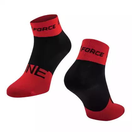 FORCE cyklistické ponožky ONE, červené a čierne 900866