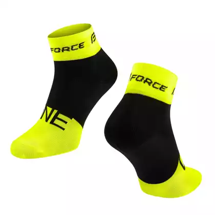FORCE cyklistické ponožky ONE, fluo-čierna 900864