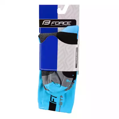 FORCE cyklistické ponožky STAGE, modré a čierne 9009098