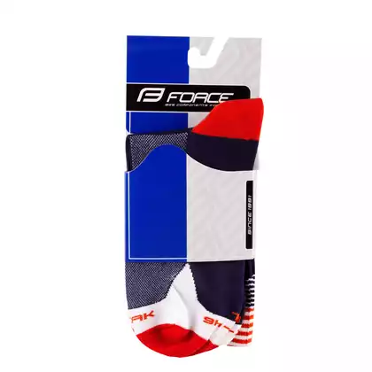 FORCE cyklistické ponožky STREAK, modro-červené 9009125
