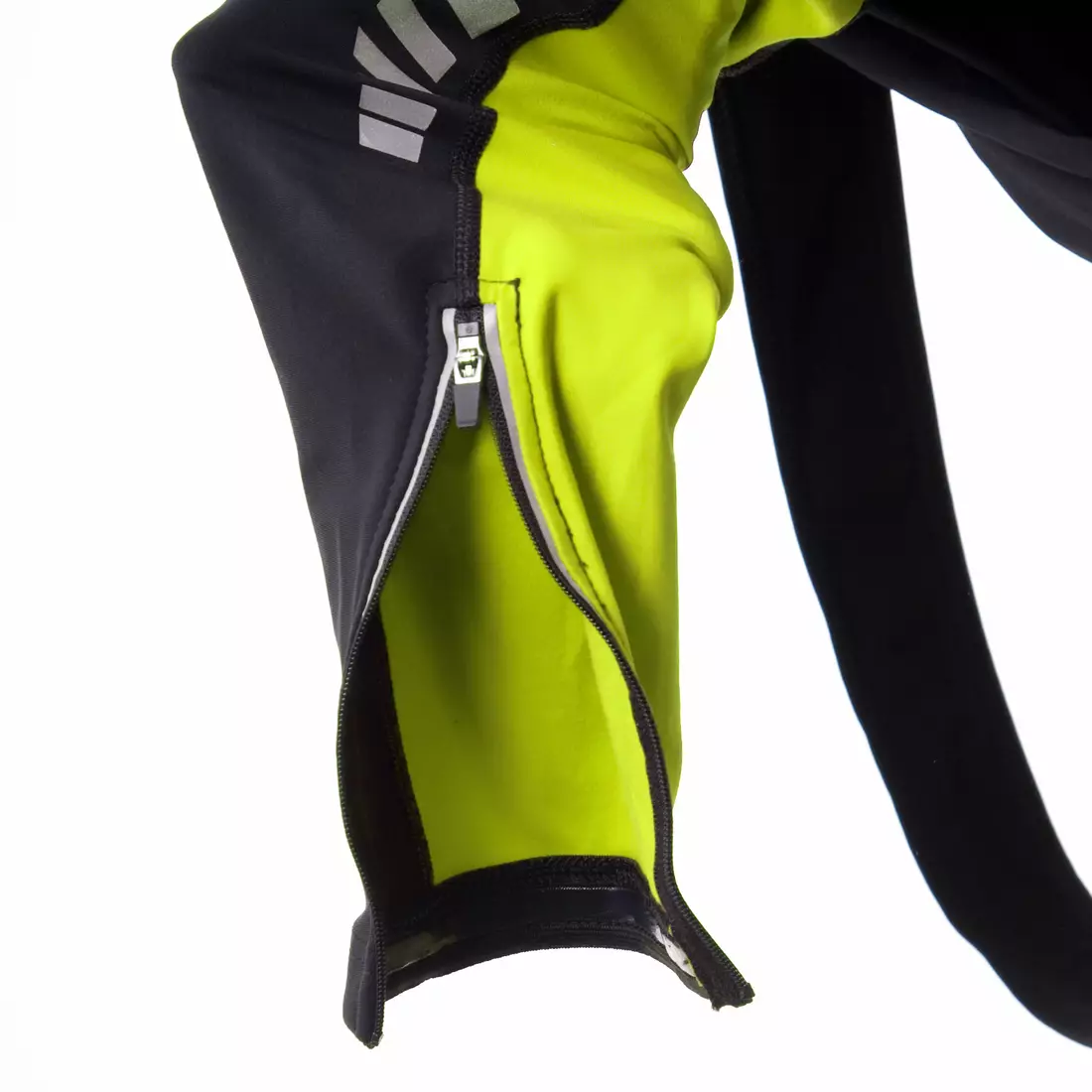 KAYMAQ DKBT-2022 zateplené cyklistické nohavice, gélová vložka, traky, čierna-fluo