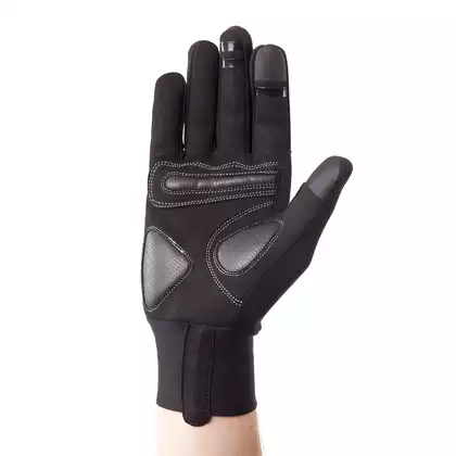 KAYMAQ GLA-001 cyklistické rukavice jar / jeseň GEL, čierne