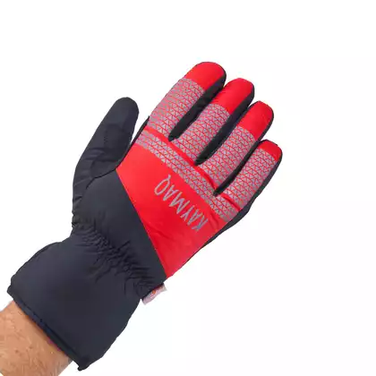 KAYMAQ GLW-002 zimné cyklistické rukavice, čierna a červená