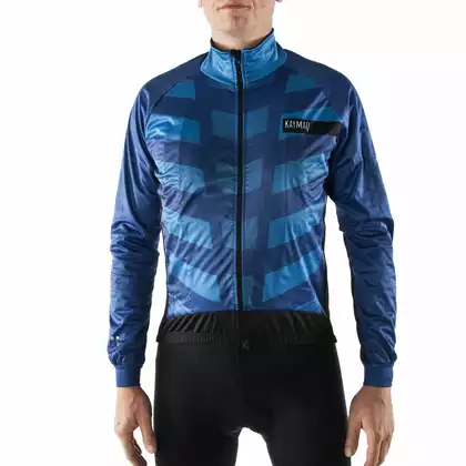 KAYMAQ pánska zimná cyklistická bunda softshell, modrá JWS-001
