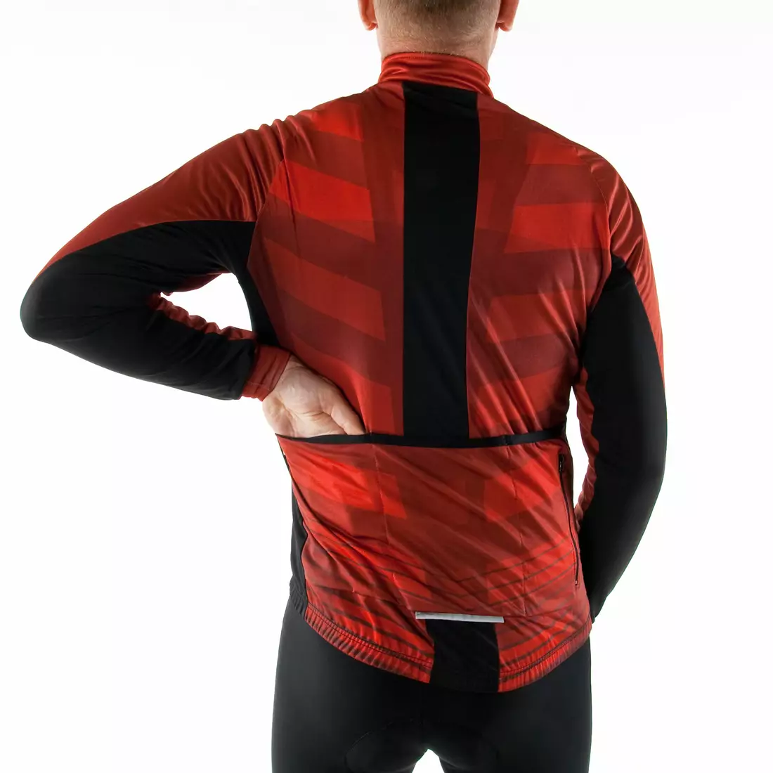 KAYMAQ pánska zimná cyklistická bunda softshell, červená JWS-001