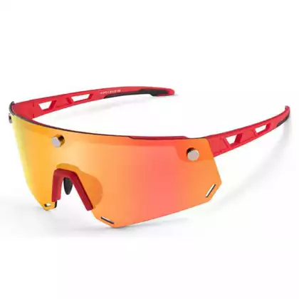 Rockbros SP213RB Polarizované cyklistické / športové okuliare, červené 