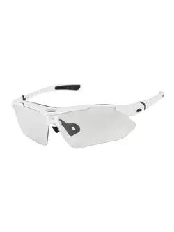 Rockbros športové okuliare s fotochromatickou + korekčnou vložkou biele 10142
