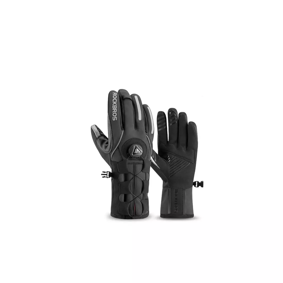 Rockbros zimné cyklistické rukavice softshell s úpravou, čierna S212BK