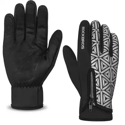 Rockbros zimné softshellové cyklistické rukavice, čierne 16140778002