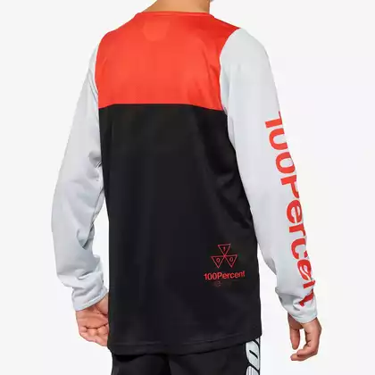 100% R-CORE Youth juniorský cyklistický dres s dlhými rukávmi, black racer red 