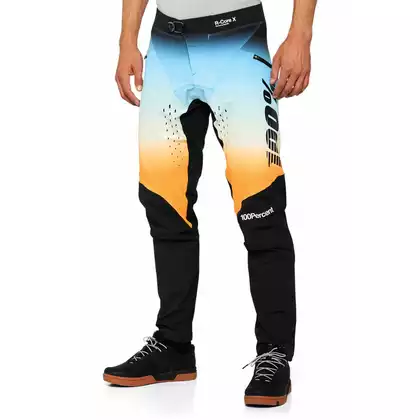 100% R-CORE X Pánske cyklistické nohavice Limited Edition, čierna a oranžová