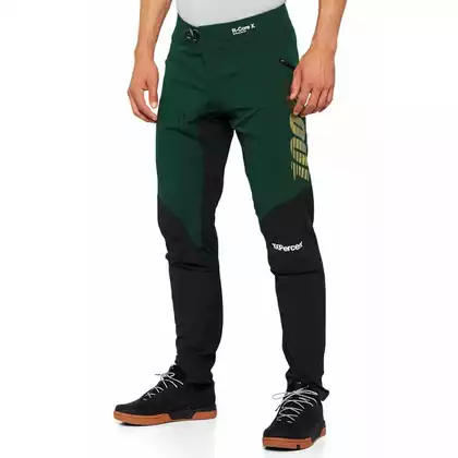100% R-CORE X Pánske cyklistické nohavice Limited Edition, zeleno-čierne