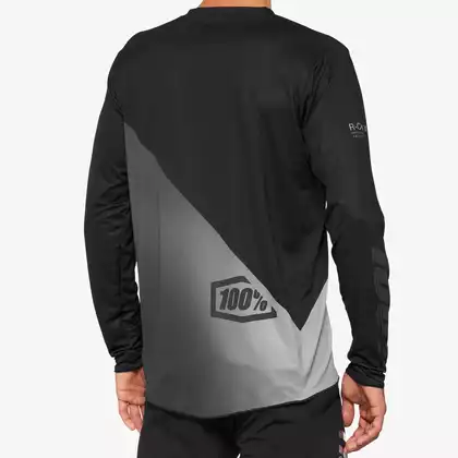100% R-CORE X pánsky cyklistický dres s dlhým rukávom, black grey 