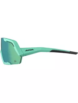 ALPINA ROCKET Q-LITE Polarizačné cyklistické / športové okuliare TURQUOISE MATT MIRROR GREEN 