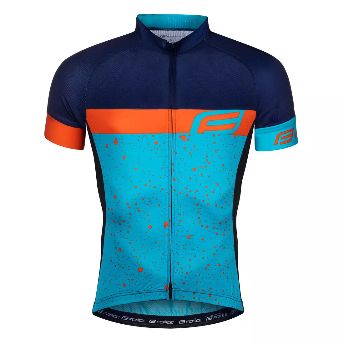 FORCE pánske cyklistické tričko SPRAY blue-orange 9001272