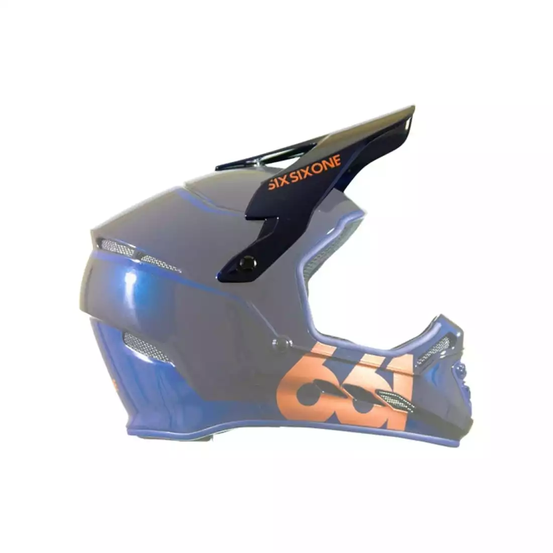 661 priezor na cyklistickú prilbu RESET, tmavo modro-oranžová