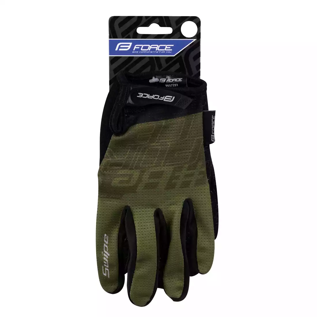 FORCE MTB SWIPE Cyklistické rukavice MTB, zelená/army 