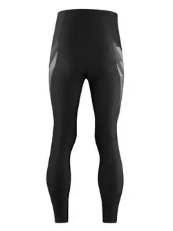 FORCE RIDGE dámske zimné cyklistické nohavice, čiernej a šedej farby