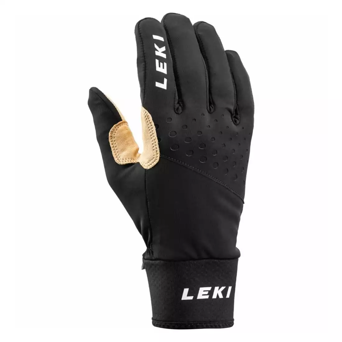 LEKI Nordic Race Premium zimné rukavice, čierna a béžová