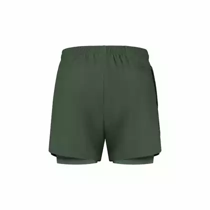 ROGELLI ESSENTIAL Pánske bežecké šortky 2v1, zelená