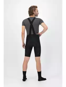 Rogelli DISTANCE pánske cyklistické šortky s trakmi, čierna