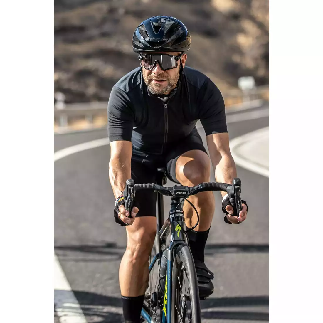 Rogelli  MELANGE pánsky cyklistický dres, šedo-čierna