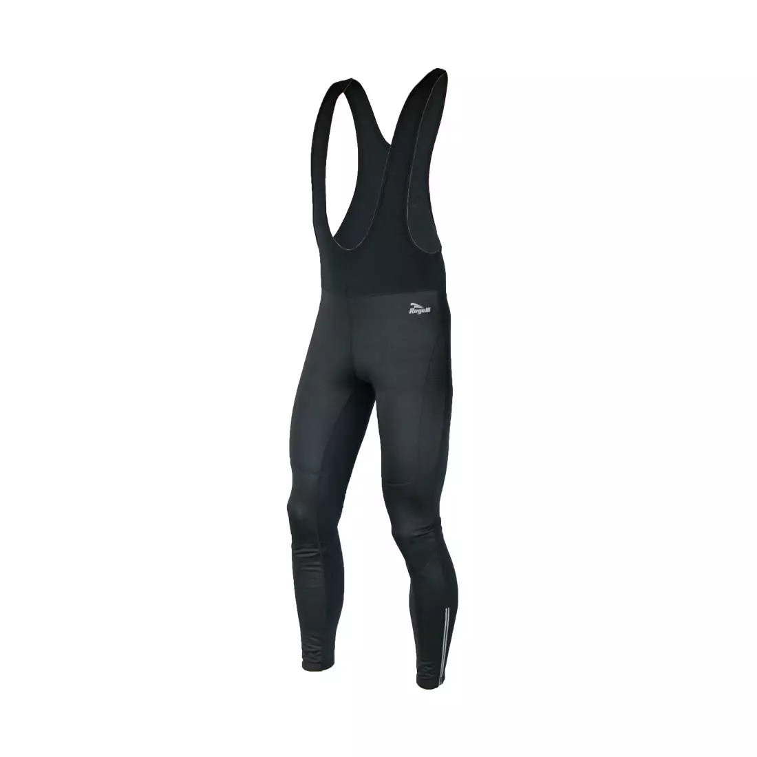 ROGELLI FABRO - pánske softshellové nohavice s náprsenkou, bez vsadky, farba: Čierna