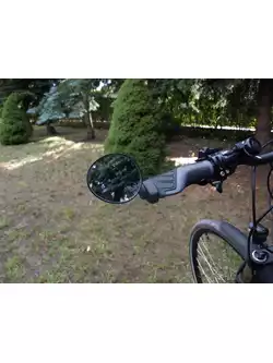 AJS MINI univerzálne zapustené zrkadlo na bicykel, čierna