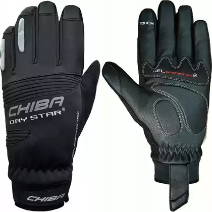 CHIBA DRY STAR PLUS zimné cyklistické rukavice, čierna